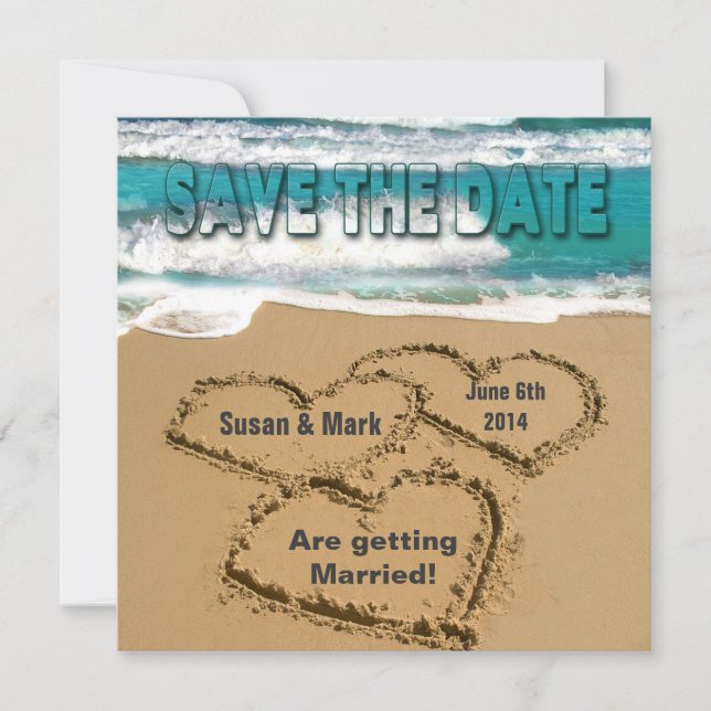 SAVE THE DATE - WEDDING - BEACH /OCEAN INVITATION (Front)