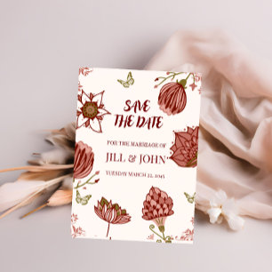 Save the Date Wedding Botanical Illustration
