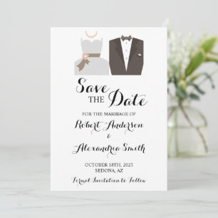 Save the Date Wedding Bride & Groom Invitation
