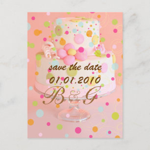 Save the Date, wedding cake Announcement Postcard