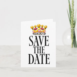 Save the Date wedding crown Note Card
