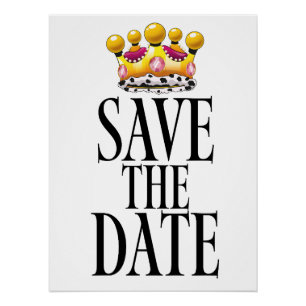 Save the Date wedding crown Poster