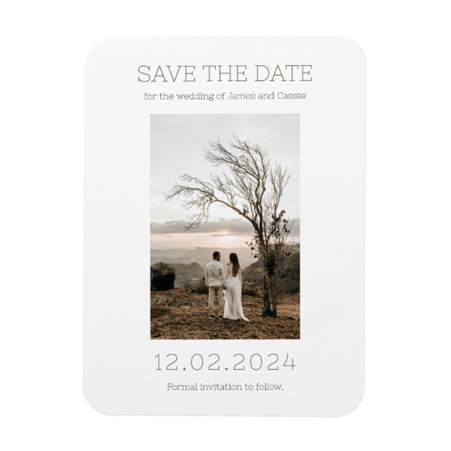 Save the Date Wedding Engagement Invite Minimalist Magnet (Vertical)