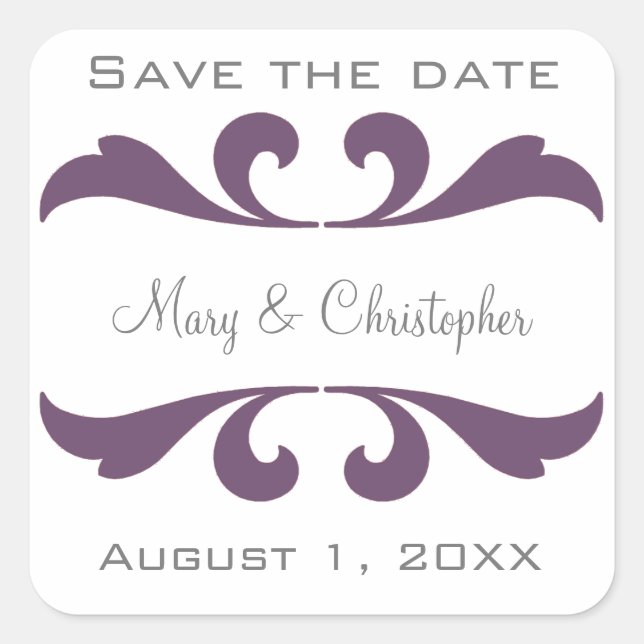 Save The Date Wedding Envelope Seals and Stickers (Front)