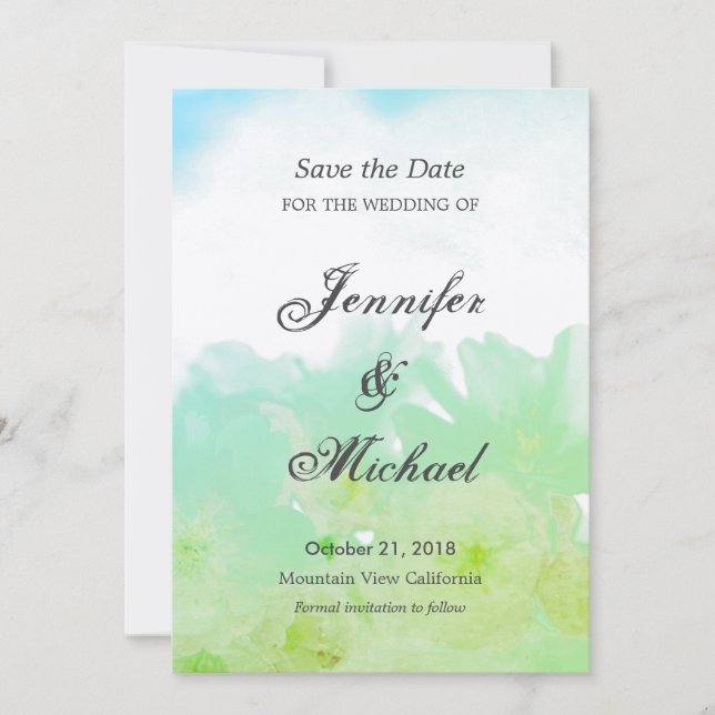 Save the Date Wedding Flowers Unique Classical (Front)
