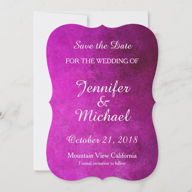 Save the Date Wedding Handwriting Pink Classical (Front)