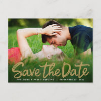 Save The Date Wedding Handwritten Script Photocard