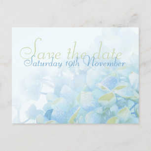 Save the date wedding hydrangea postcard
