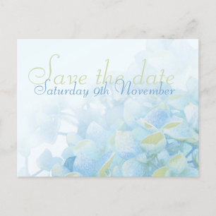 Save the date wedding hydrangea postcards