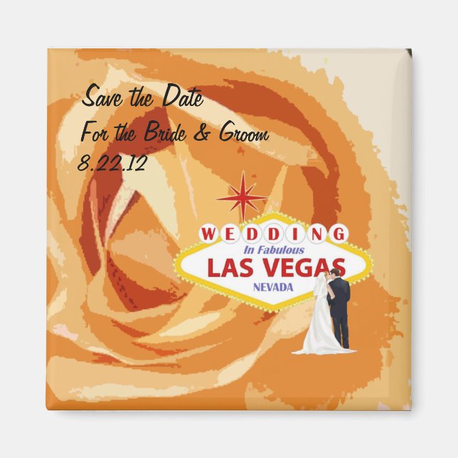 Save the Date Wedding In Las Vegas Magnet (Front)