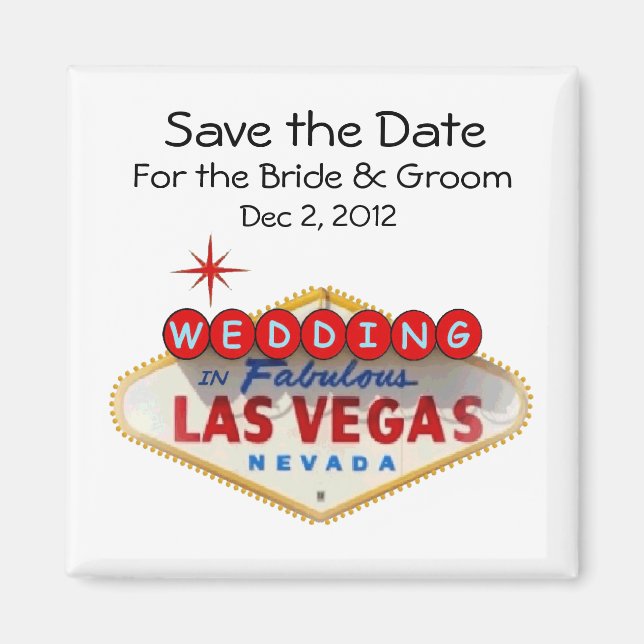 Save the Date Wedding In Las Vegas Magnet (Front)