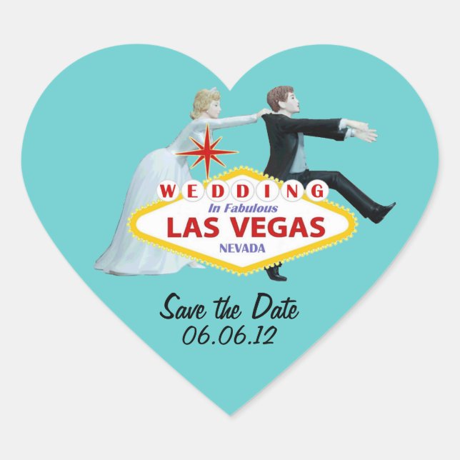 Save the Date Wedding In Las Vegas Sticker (Front)