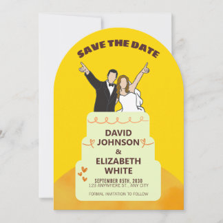 Save the Date Wedding Invitation – Bold Yellow 