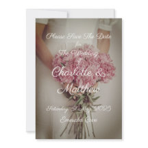 Save The Date Wedding Invitation Bride Peonies