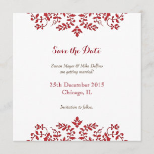 Save the date wedding invitation card damask