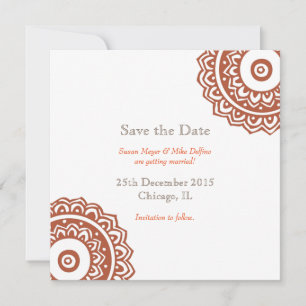 Save the date wedding invitation card maroon white