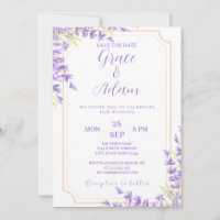 Save the date wedding invitation Lavander purple