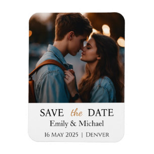 Save The Date Wedding Invitation Photo Magnet