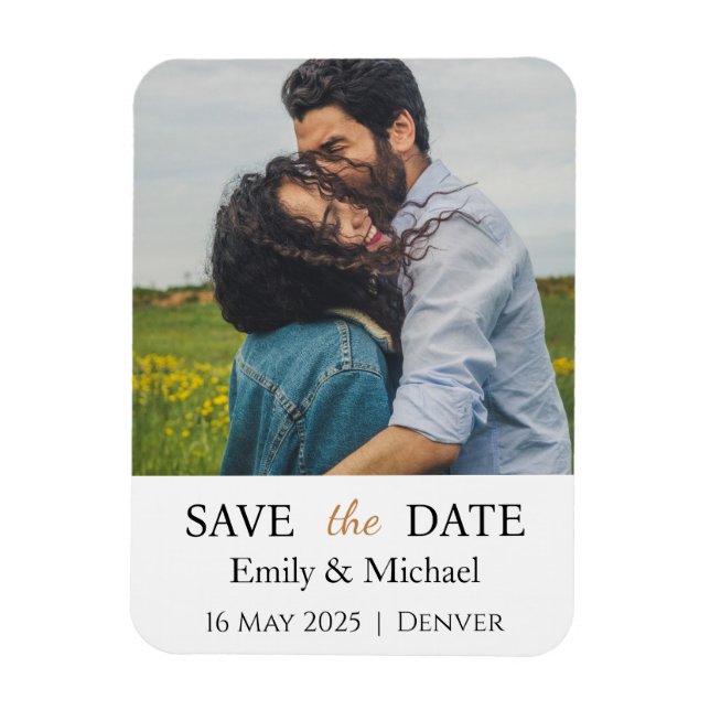 Save The Date Wedding Invitation Photo Magnet (Vertical)