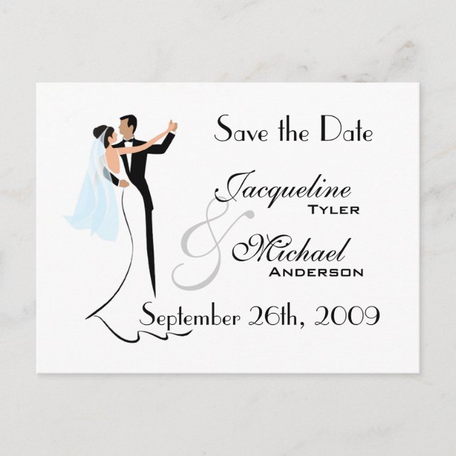 Save the Date Wedding Invitation Postcard (Front)