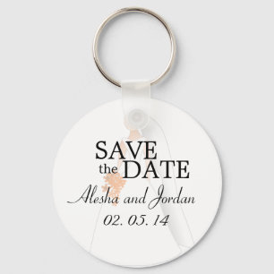 Save the Date Wedding Key Chain Bride