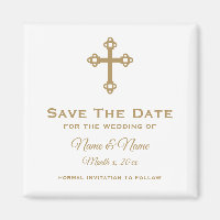 Save The Date Wedding Magnet : Religious Cross