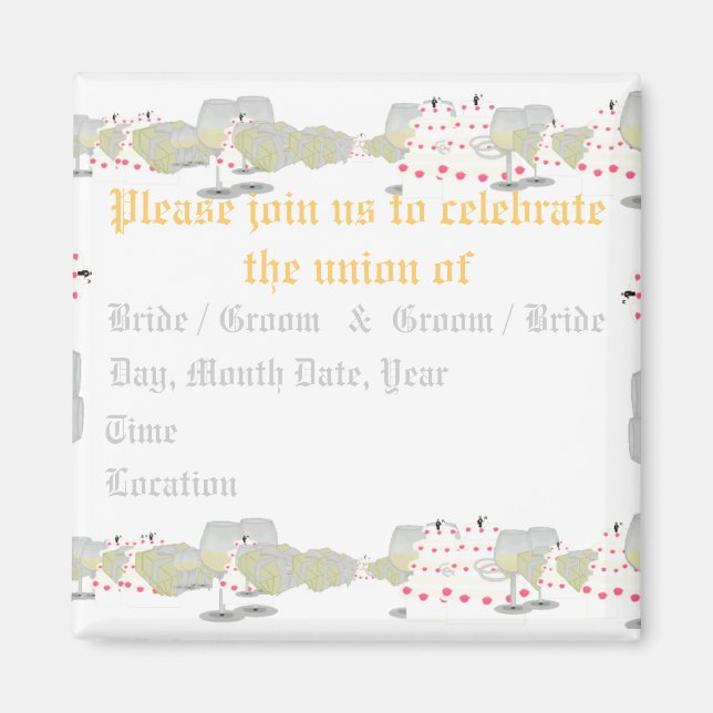 Save the Date Wedding Magnet (Wedding Montage) (Front)