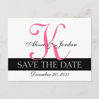 Save the Date Wedding Monogram Announcement Card