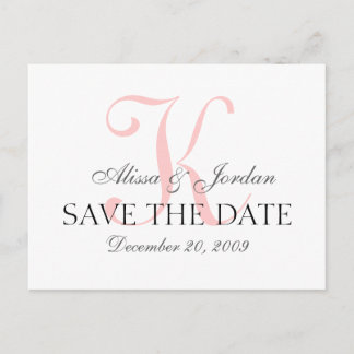 Save the Date Wedding Monogram Announcement Card
