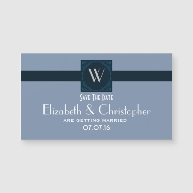 Save The Date Wedding Monogram Initial (Front)