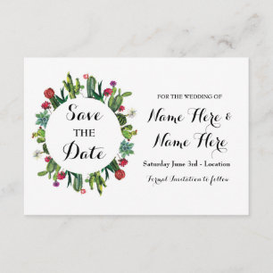 Save The Date Wedding Party Cactus Fiesta Cards