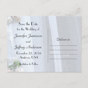 Save the Date Wedding Party Lace Announcement Postcard