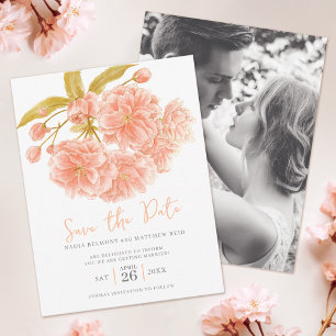 Save the date wedding peach blossom