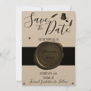 Save the Date Wedding Pen & Inkwell Invitation