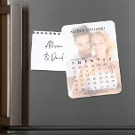 Save the Date Wedding Photo Calendar Simple Magnet<br><div class="desc">Mark your calendar for this modern photo picture overlay wedding save the date. featuring a weddings,  save the date photo magnet with a modern script,  perfect for engagement couple,  a simple typography,  with a simple minimalist style,  an elegant,  magnetic with photo overlay and calendar.</div>
