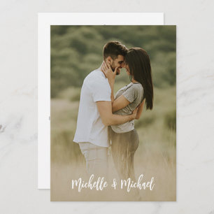 Save the Date Wedding Photo Simple Elegant QR Code