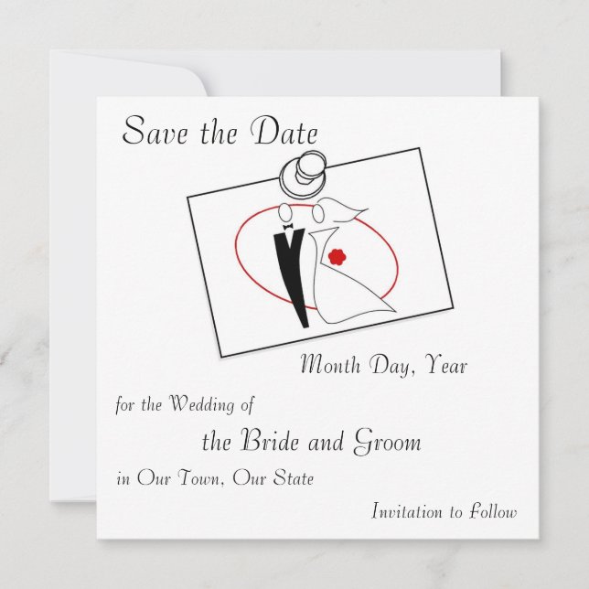 Save the Date Wedding Post-it (Front)