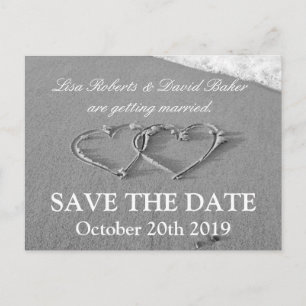 Save the date wedding postcard   Beach theme