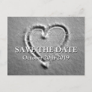 Save the date wedding postcard   Drawn heart
