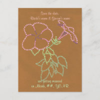 Save the date wedding postcards, Morning Glories
