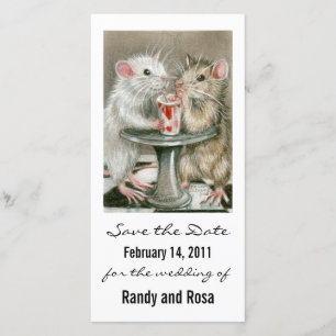Save the Date Wedding Rat Photo Card