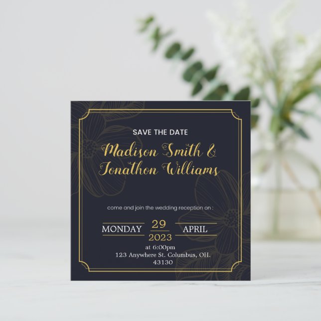Save The Date Wedding Reception Invitation (Standing Front)