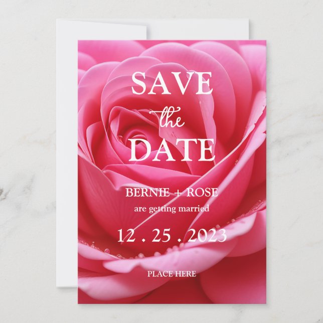 SAVE THE DATE WEDDING RED ROSE INVITATION (Front)