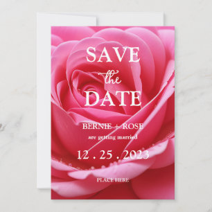 SAVE THE DATE WEDDING RED ROSE INVITATION
