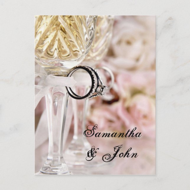 Save the Date - Wedding Rings Announcement Postcard (Front)