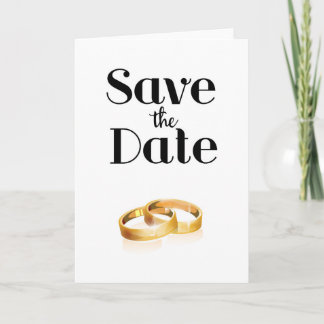 Save the Date Wedding Rings Holiday Card
