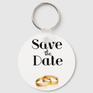 Save the Date Wedding Rings Key Ring