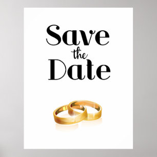 Save the Date Wedding Rings Poster