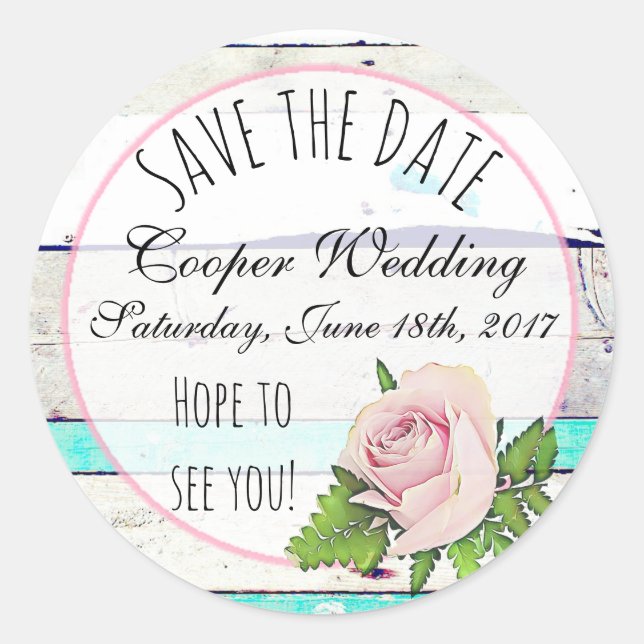 Save the Date Wedding Sticker (Front)