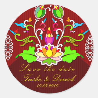 save the date wedding sticker asian style